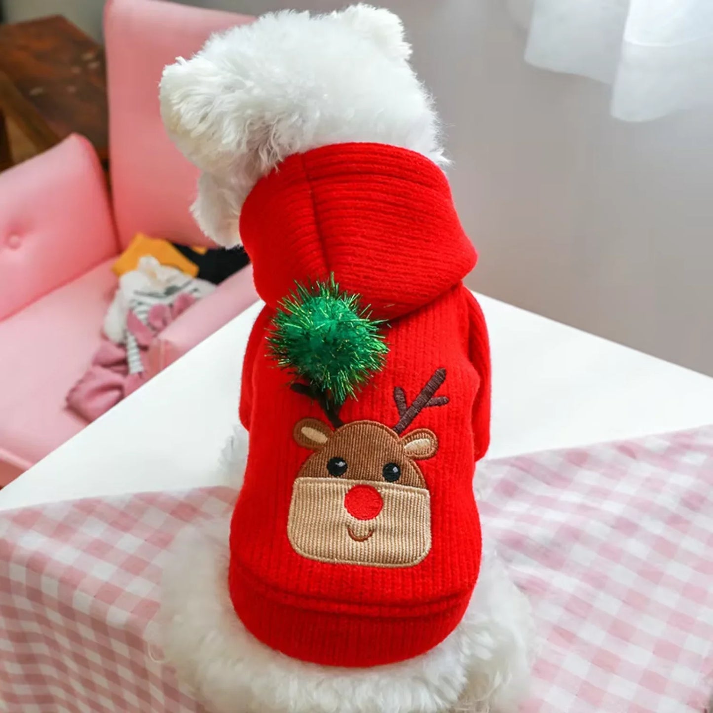 Winter Christmas Pet Skirt Dress For Small Dogs Warm Coat Outfit