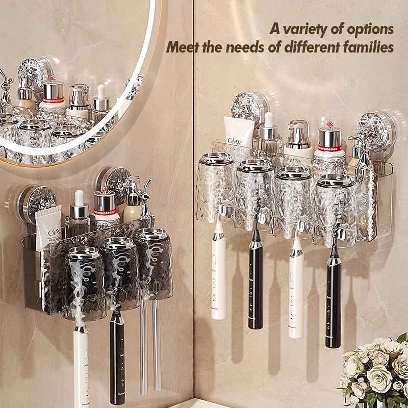 Glacier Pattern Wall Mounted Suction Cup Toothbrush Holder