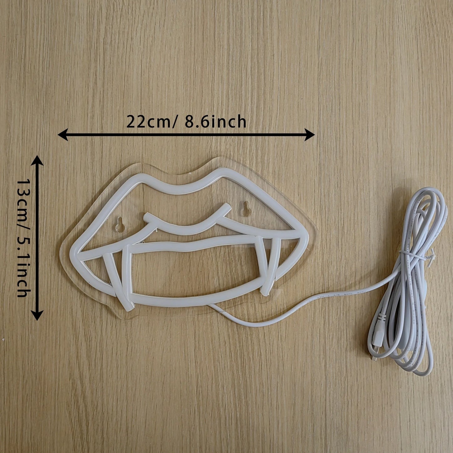 Neon Vampire Teeth Lips Logo LED Wall Sconce Gothic Light