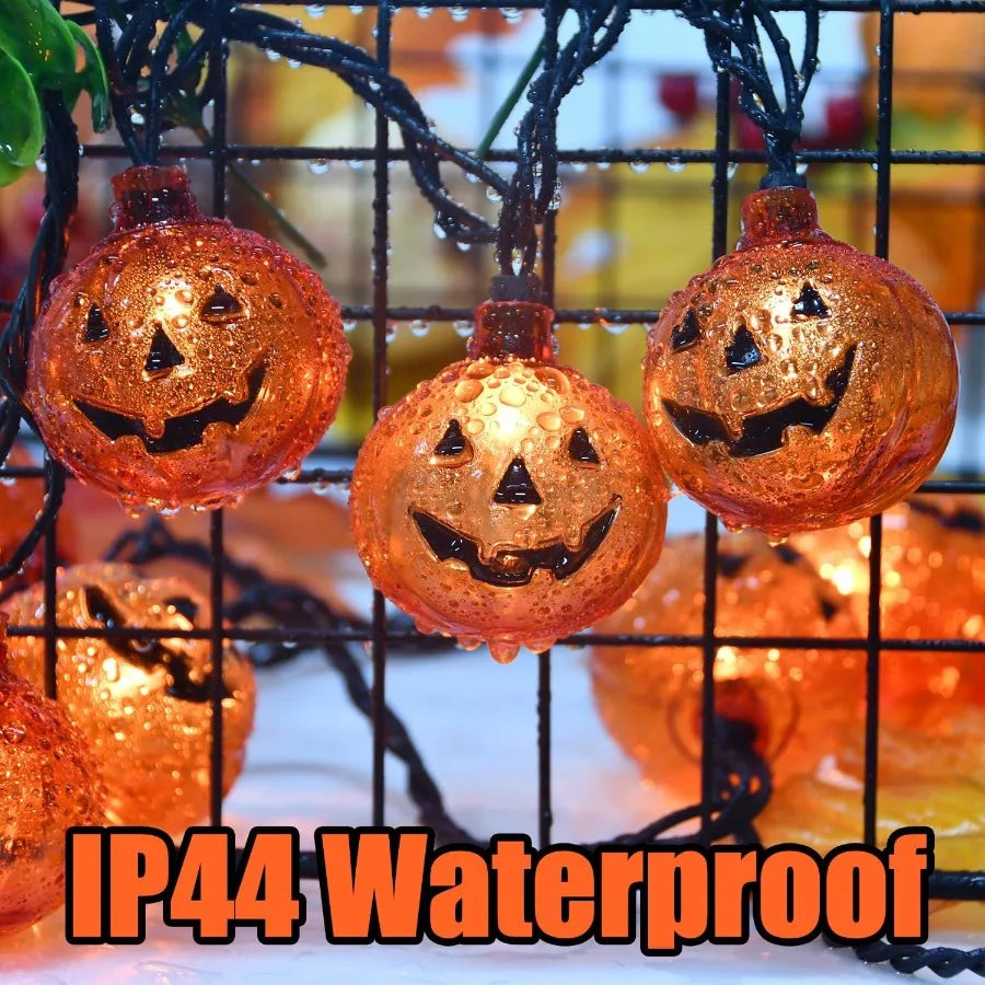 Halloween Pumpkin String Lights 8.5ft Clear Orange 10Pcs