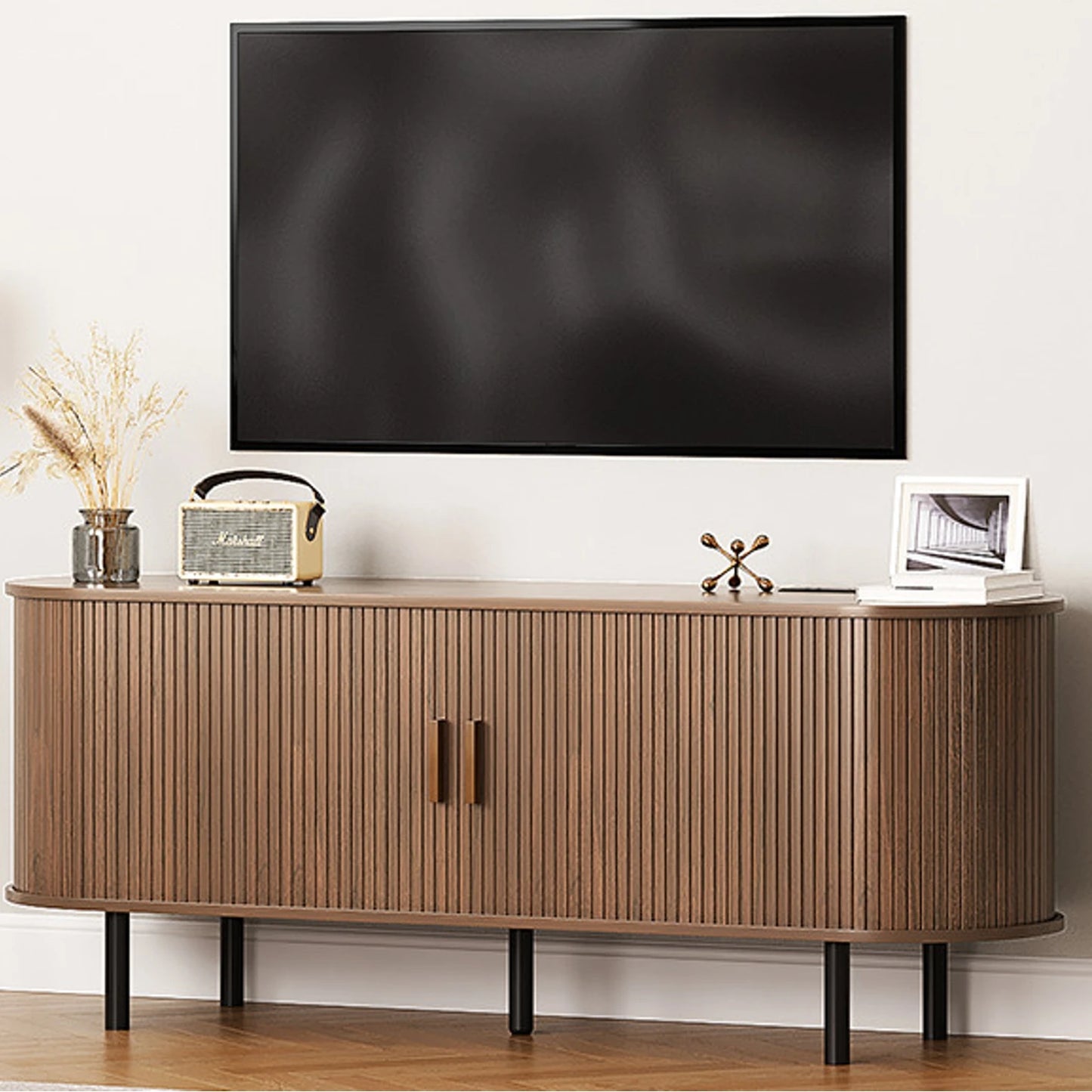 TV Stand With Power Outlet 60 To 70 Inch TVs With Doors