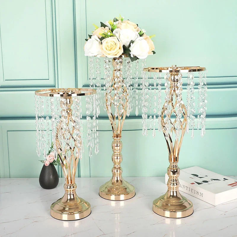 Gold Metal Flower Vase Centerpiece For Wedding Venue Decor