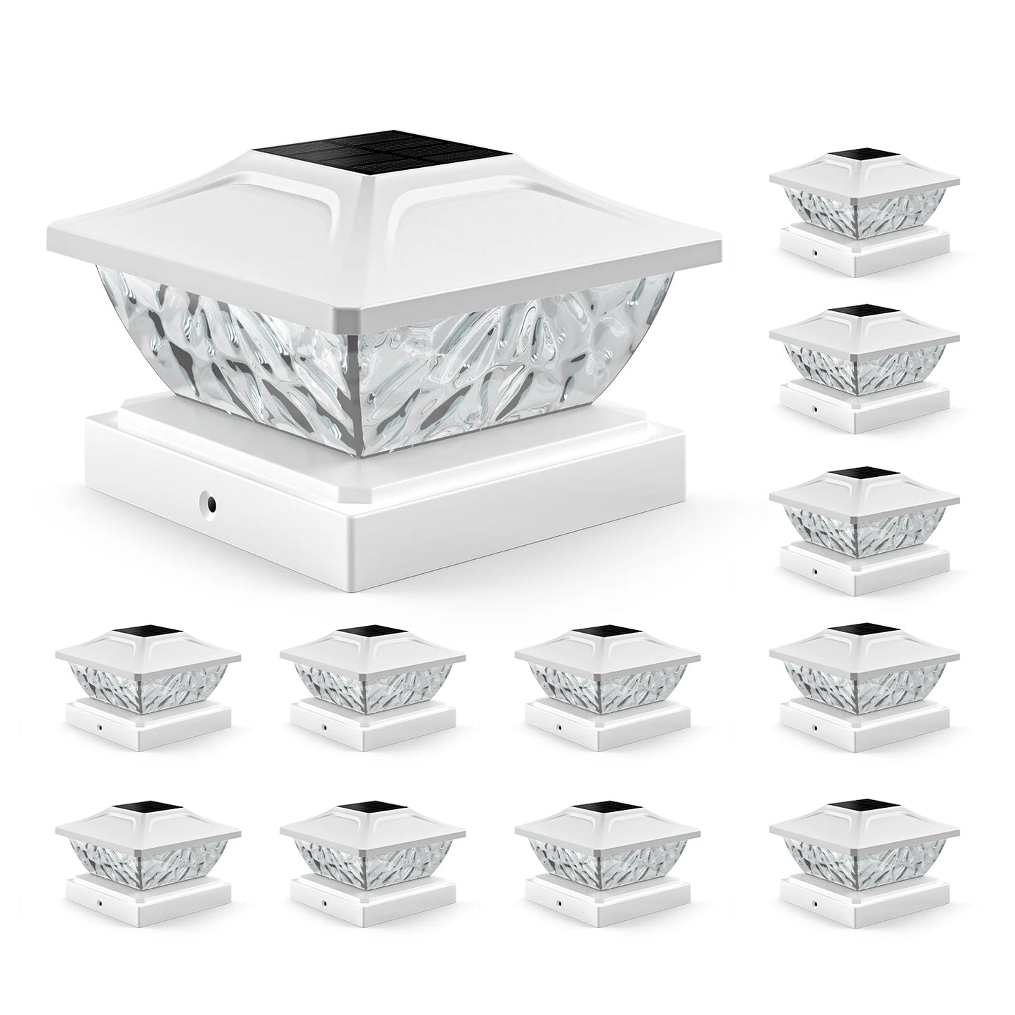 Solar Powered Post Lights Two Mode Bright White 4X4 Posts
