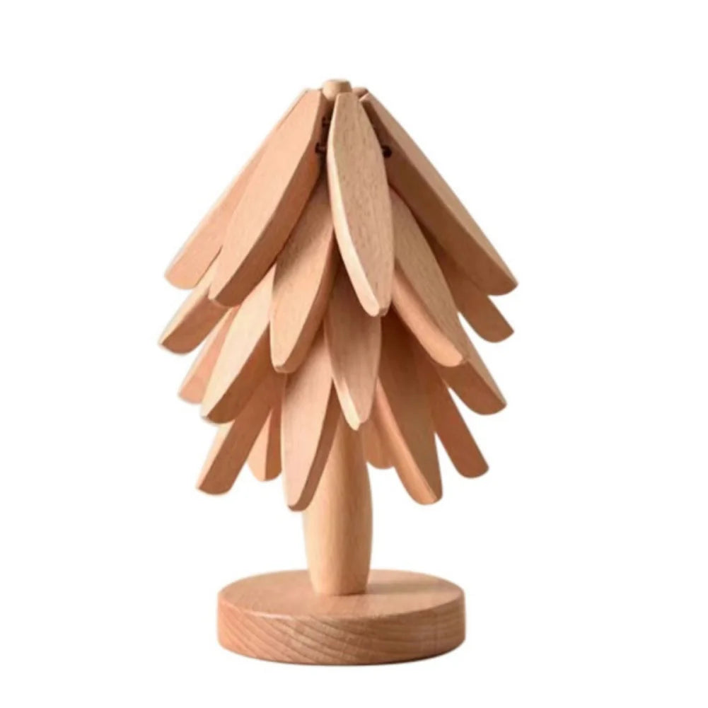 Tree Design Wooden Trivets Set 4Pcs Heat Resistant Coasters