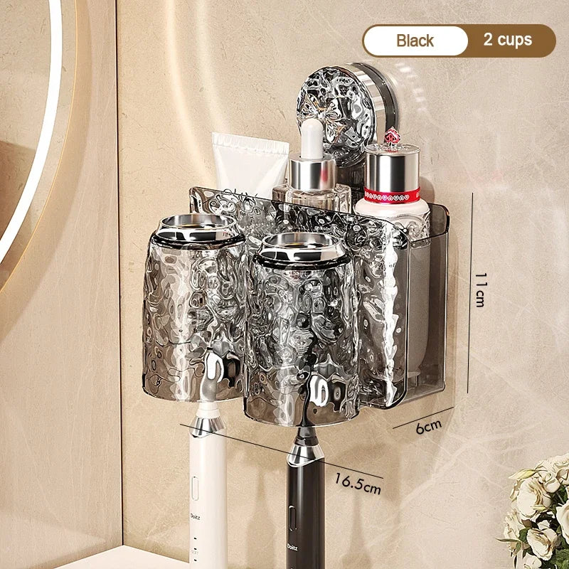 Glacier Pattern Wall Mounted Suction Cup Toothbrush Holder