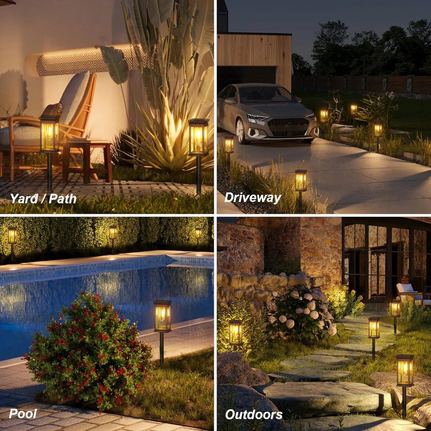 Upgraded Solar Lights 2 6 12 Pack Warm White 2700K Walkway