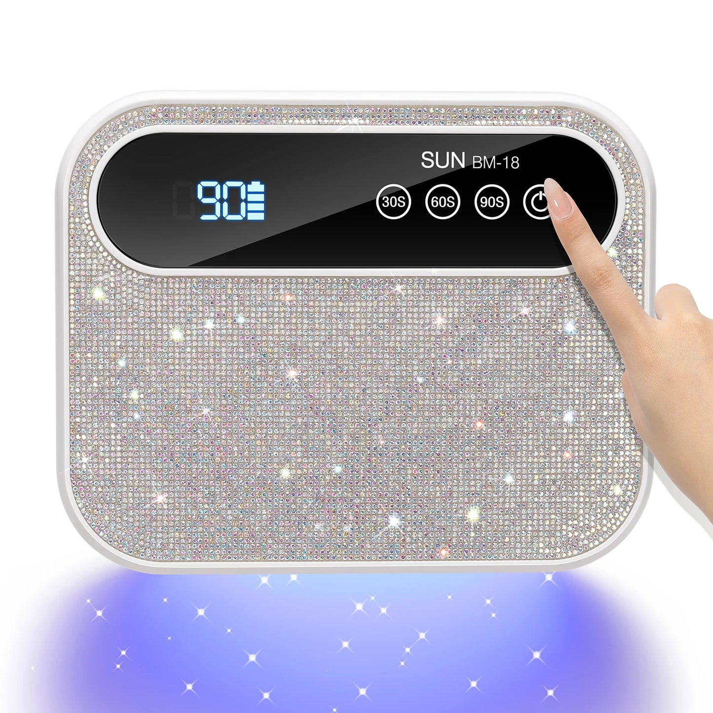 Rechargeable 168W Nail Dryer Lamp With Rhinestones Wireless 42LEDS Gel Polish Drying Machine Manicure Cordless UV LED Nail Lamp