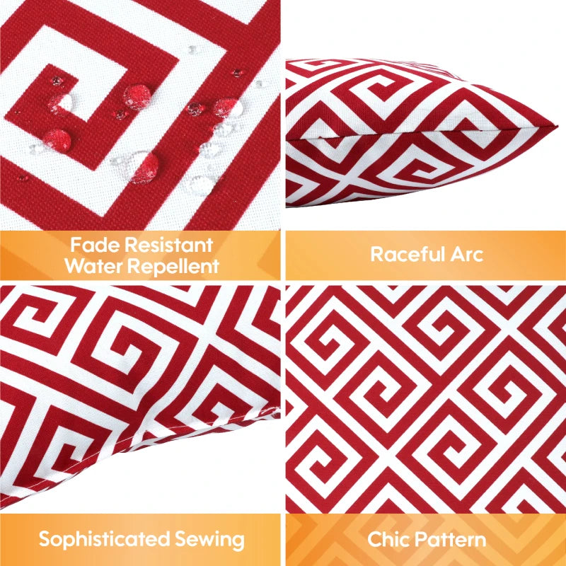 2 Pack Outdoor Throw Pillows, Waterproof & Fade-Resistant Patio Cushions for Garden, Porch, Poolside Furniture - Soft & Comforta