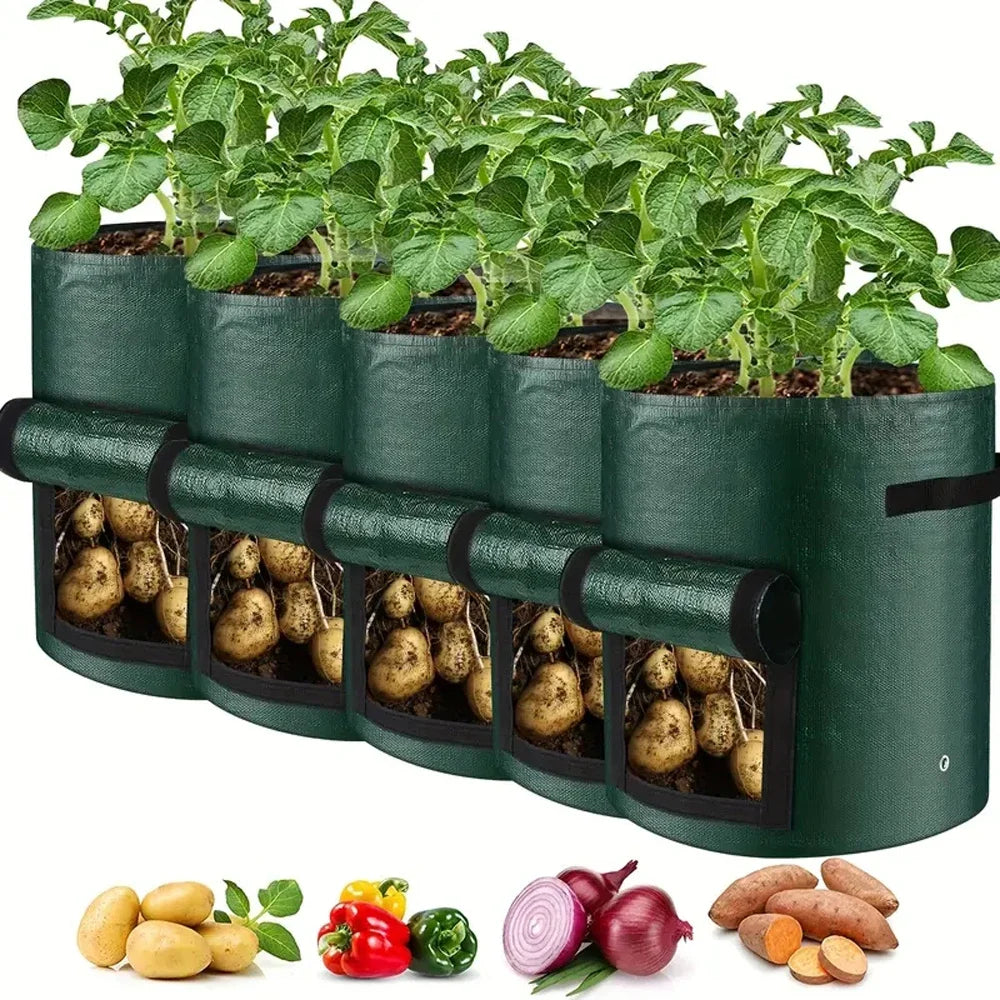 5 Pack Garden Grow Bags for Vegetables Pot Planter PE Cloth