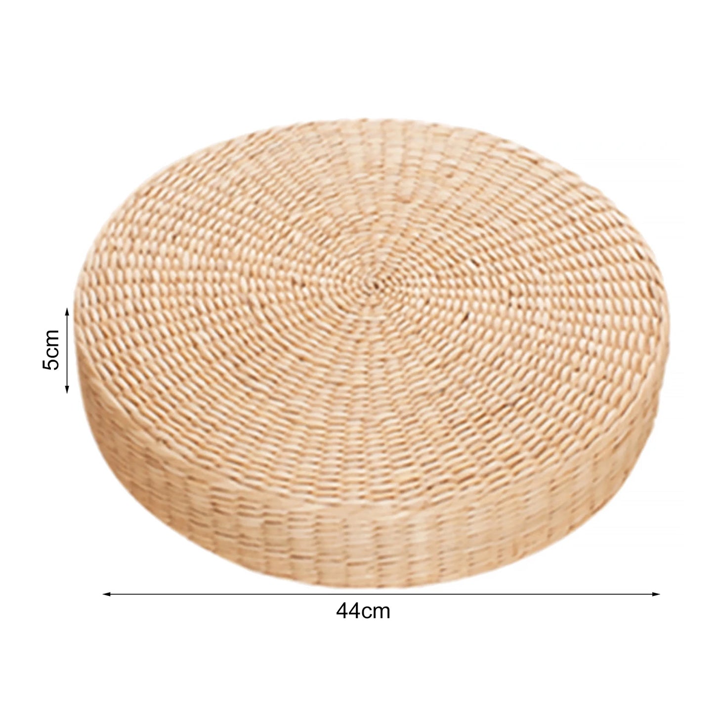 45cm Round Straw Weave Tatami Cushion Breathable Seat Pillow for Floor Handmade