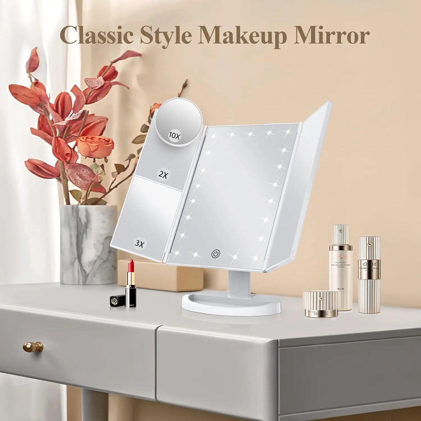 Bathroom Makeup Mirror With Lights 2X 3X 10X Magnification