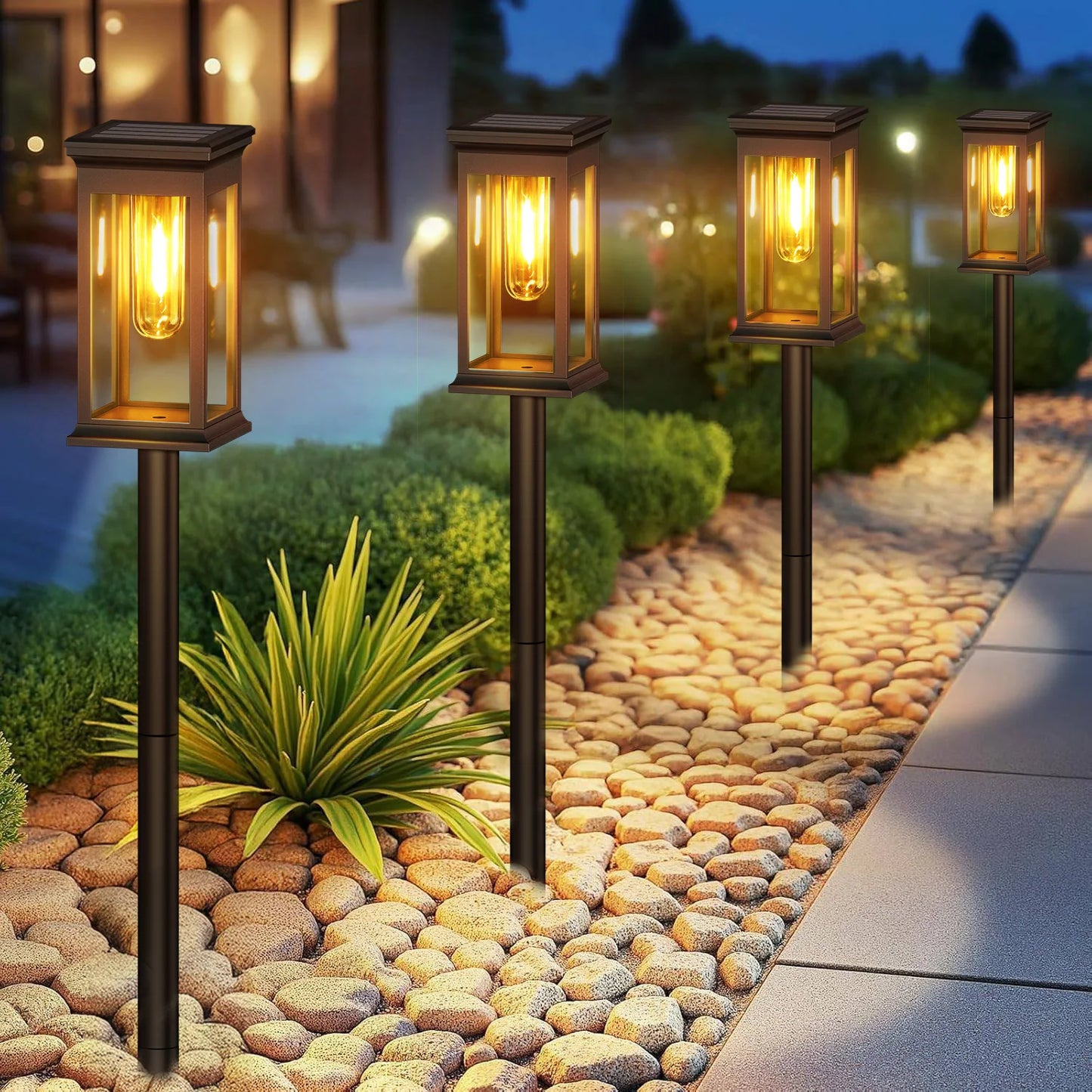 Upgraded Solar Lights 2 6 12 Pack Warm White 2700K Walkway