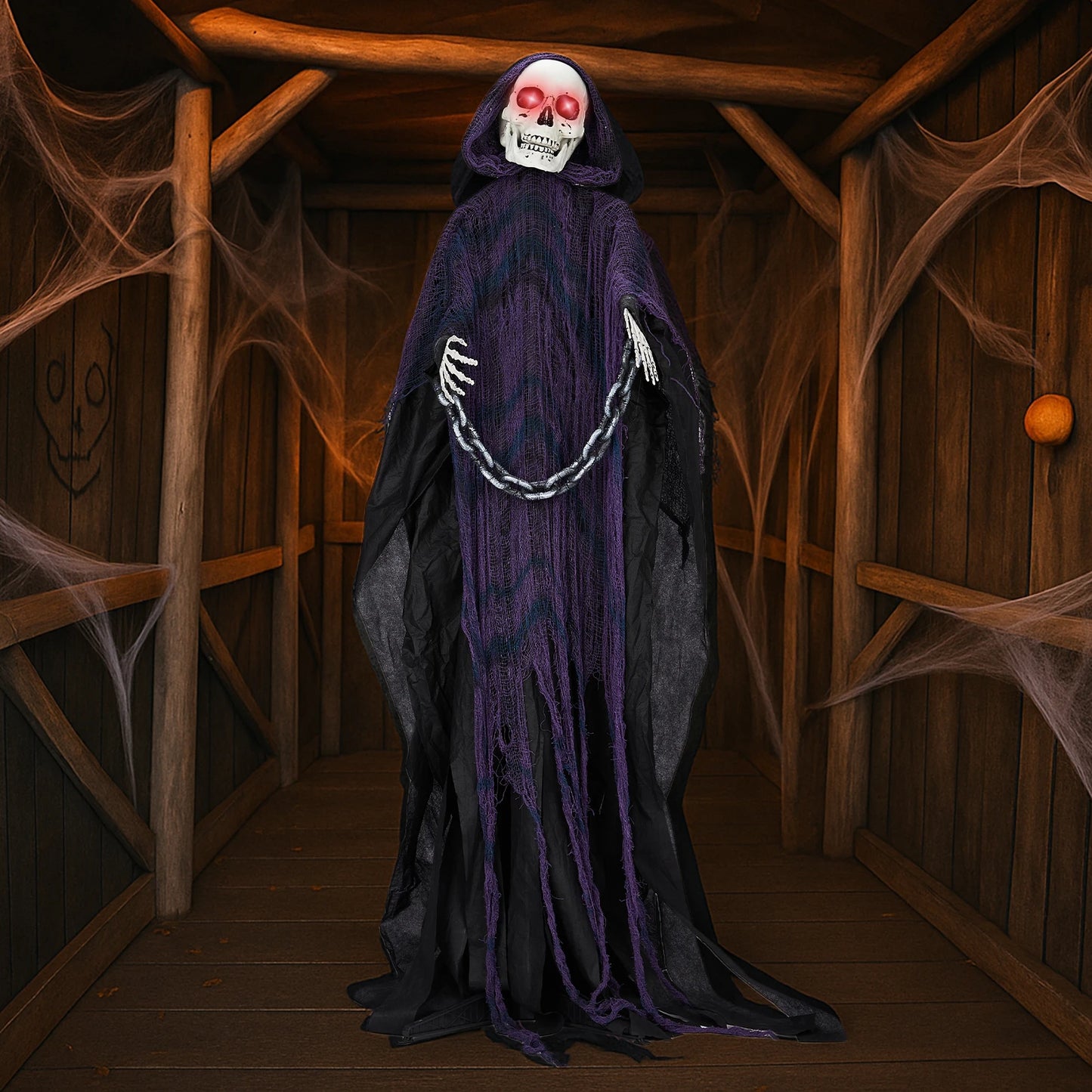 Six Foot Grim Reaper Animatronics Halloween Outdoor Decor