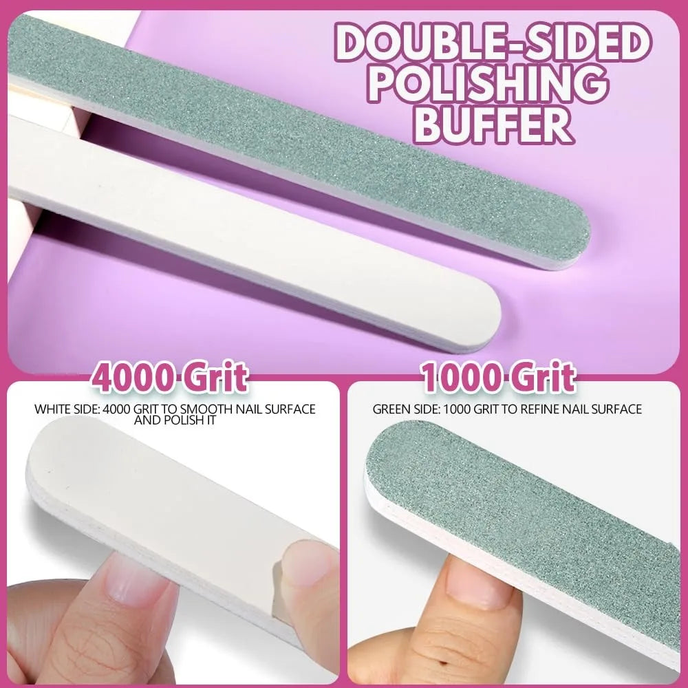 Nail File and Buffer Set 8 Colorful Blocks 100 180 Grit