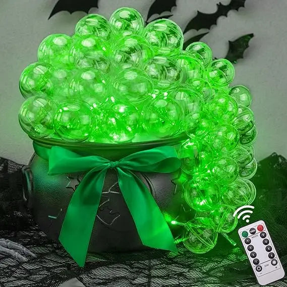 Green Light Witch Cauldron Bubble Decor for Halloween