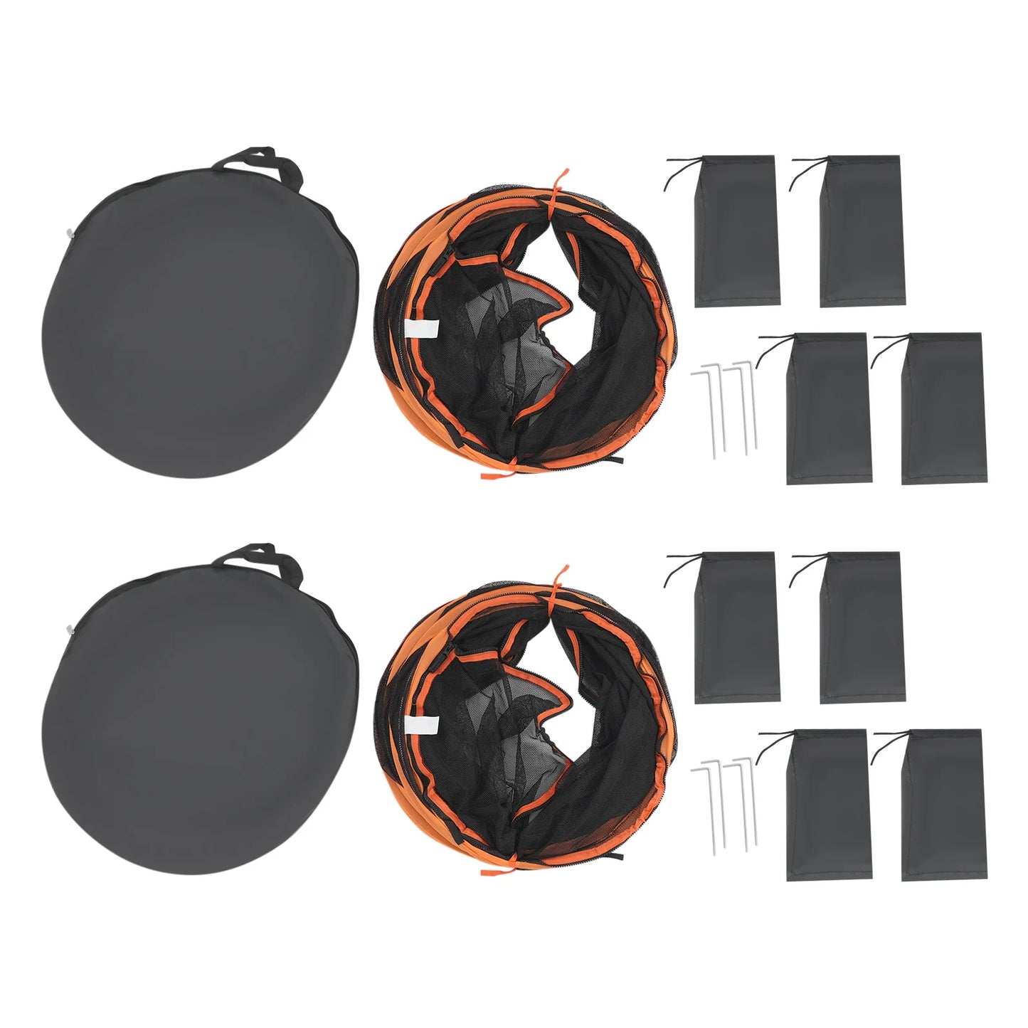 2pcs Foldable Cat Play Tunnel Pet Mesh Channel for Cats and Small Dogs