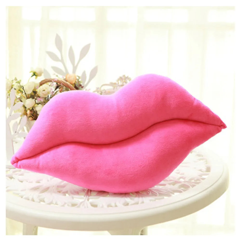 Fashion Soft Plush Lip Shaped Throw Pillow Cushion for Girlfriend Lover Pink Lips 30cm