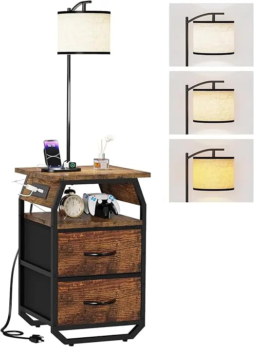 Floor Lamp With Table Set Of 2 End Tables With Lamps