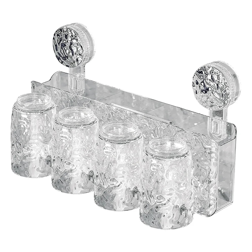 Glacier Pattern Wall Mounted Suction Cup Toothbrush Holder