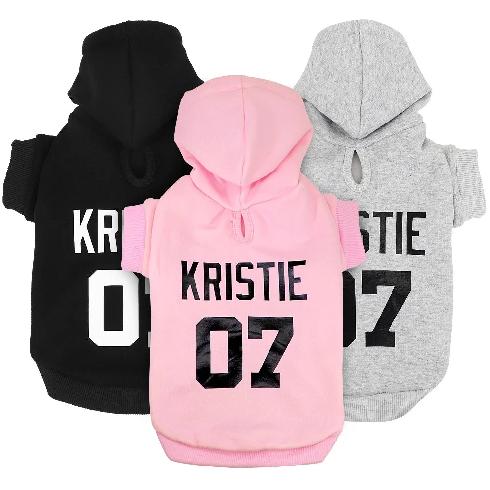 Custom Dog Hoodies Personalized Pet Name Clothing For Sizes