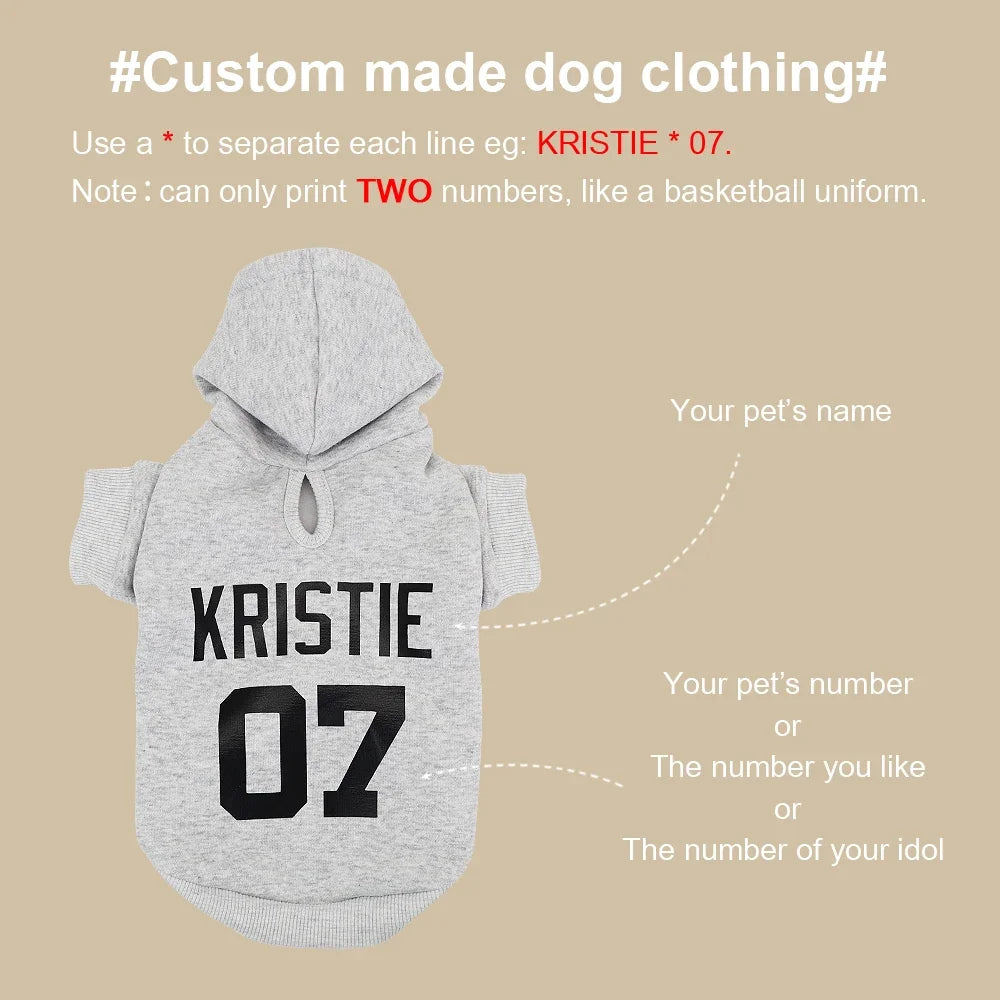 Custom Dog Hoodies Personalized Pet Name Clothing For Sizes