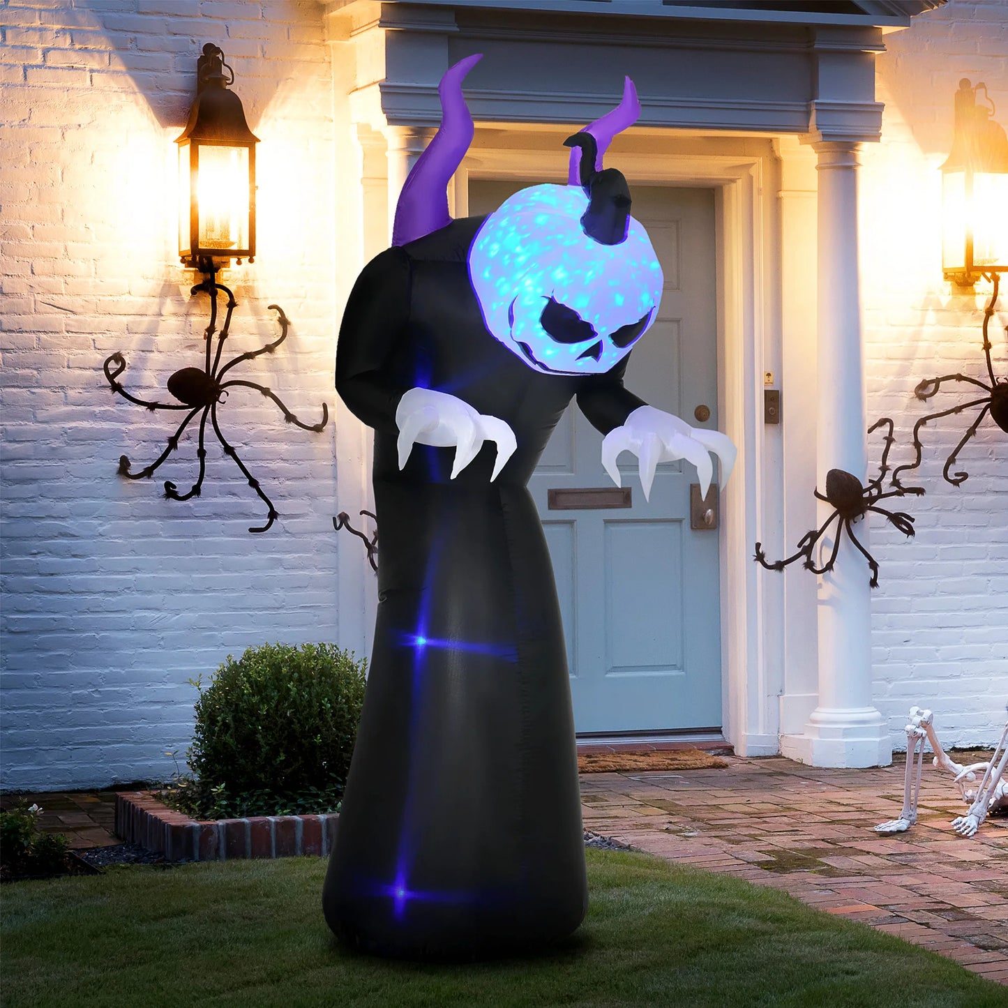 7 Foot Inflatable Halloween Skeleton Ghost LED Display