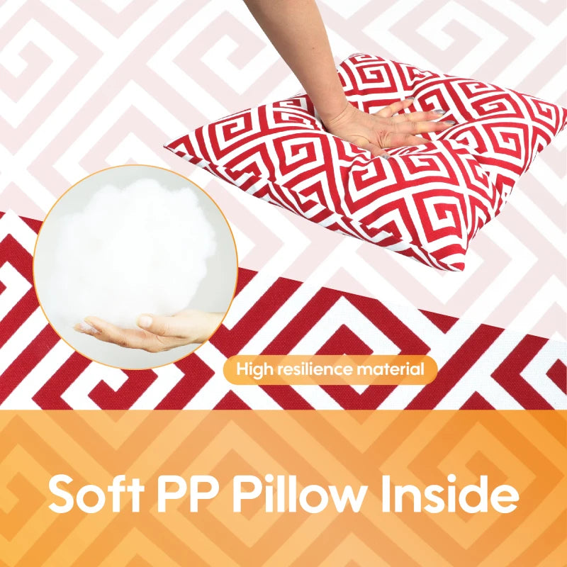 2 Pack Outdoor Throw Pillows, Waterproof & Fade-Resistant Patio Cushions for Garden, Porch, Poolside Furniture - Soft & Comforta