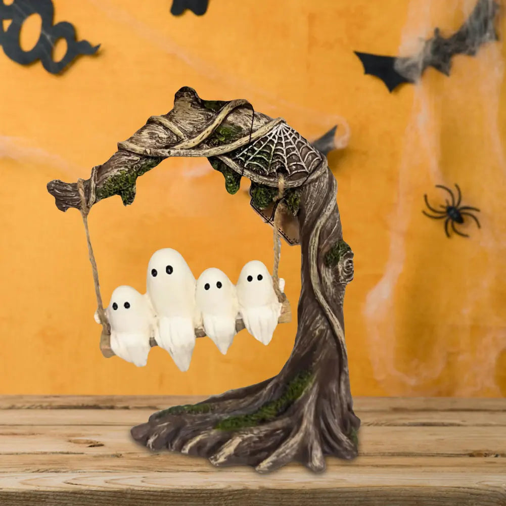 Halloween White Ghost Swing Decor Centerpiece For Tabletop