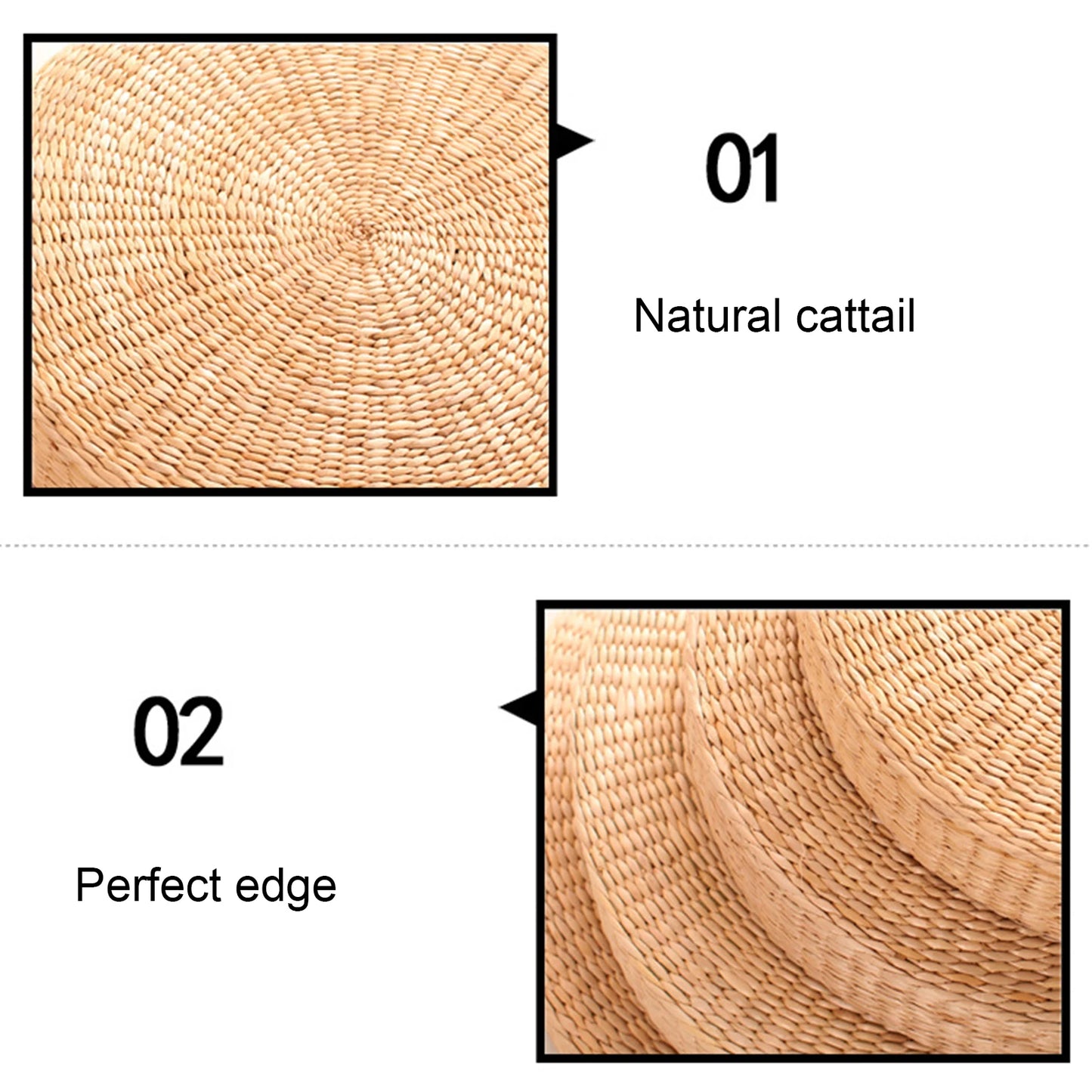 1Pc 45cm Tatami Cushion Breathable Widely Applied Comfortable Seat Cushion Round Straw Weave Handmade Pillow for Floor