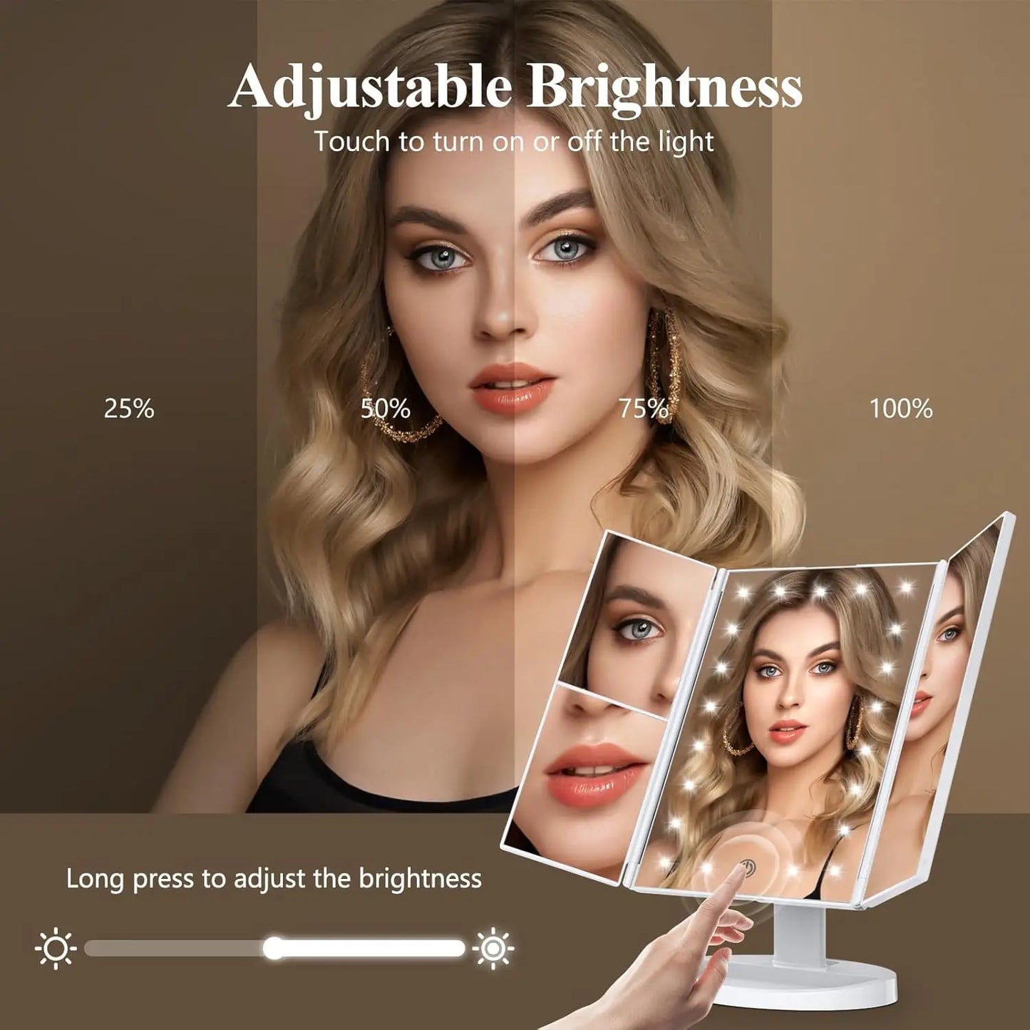 Bathroom Makeup Mirror With Lights 2X 3X 10X Magnification