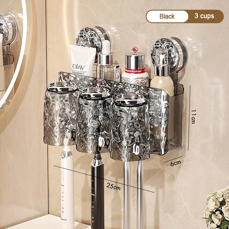 Glacier Pattern Wall Mounted Suction Cup Toothbrush Holder