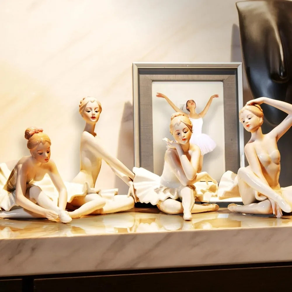 MTME Porcelain Figurines Ballet, Sculpted Statue, Handicrafts, Art Ware, Sculpture, Home Decor (Ornament, Decoration, Gift)
