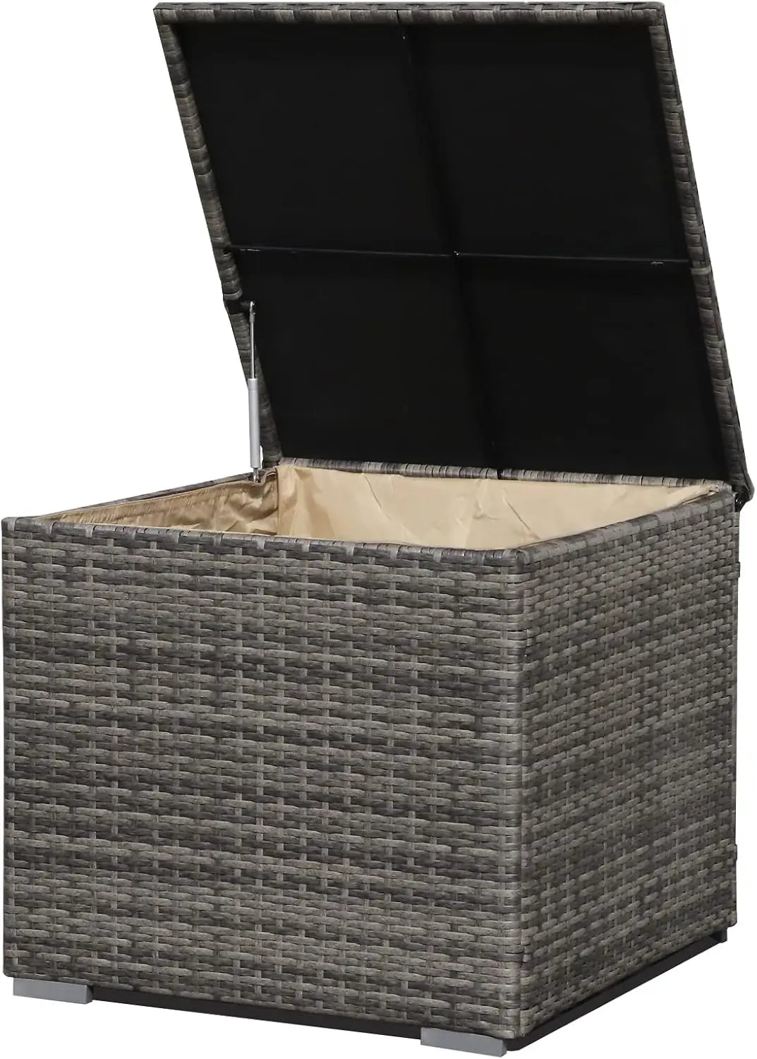 Outdoor Patio Storage Box Waterproof Wicker Storage Bin Deck Box for Cushions Garden Tools 88 Gallon