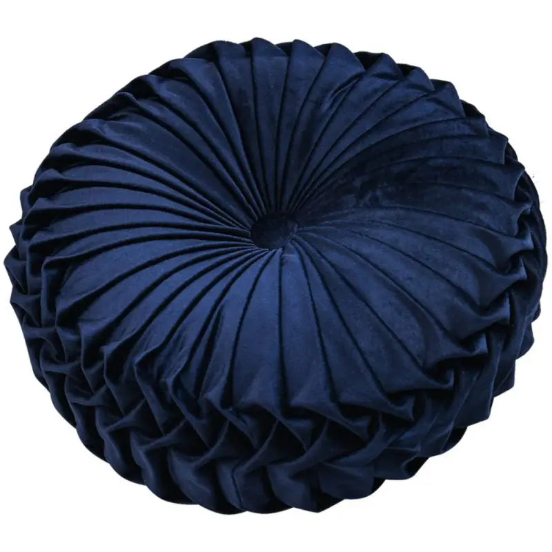 38cm Round Pleated Throw Pillow Soft Velvet Cushion Floor Pillows for Living Room Chair Couch Sofa Decorative Pillows For Bed