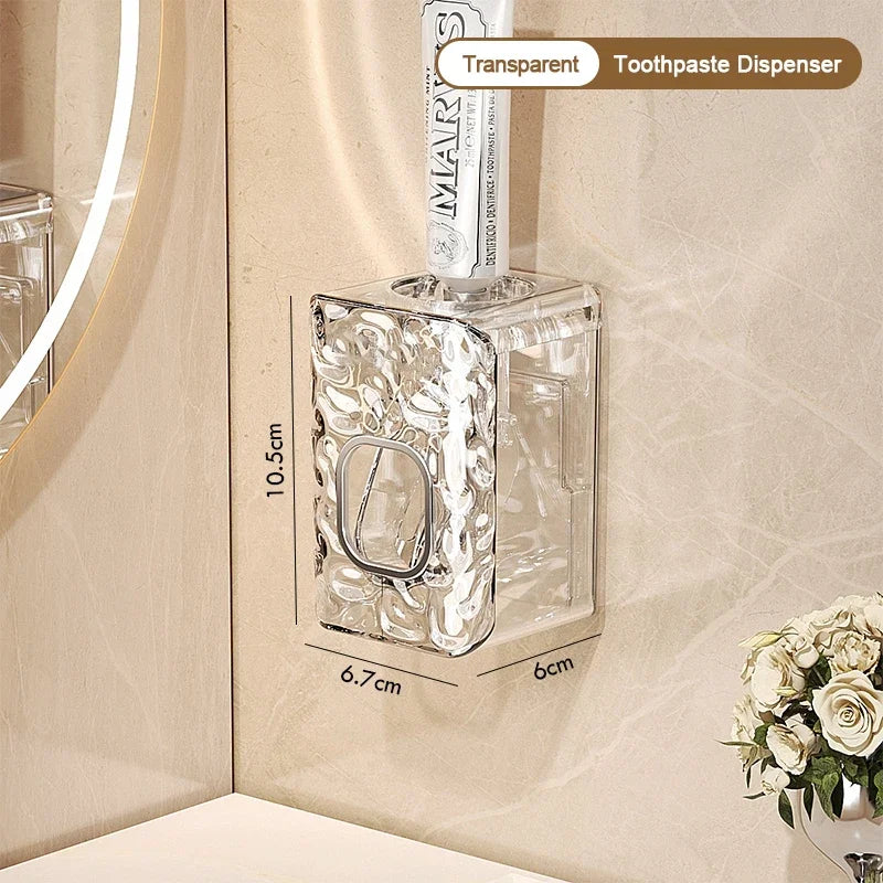 Glacier Pattern Wall Mounted Suction Cup Toothbrush Holder