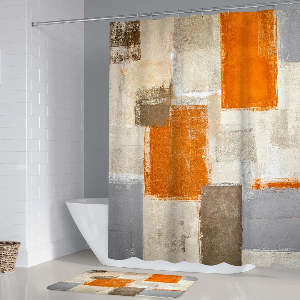 Privacy Shower Curtain Set Waterproof Extra Thick 180x180 cm