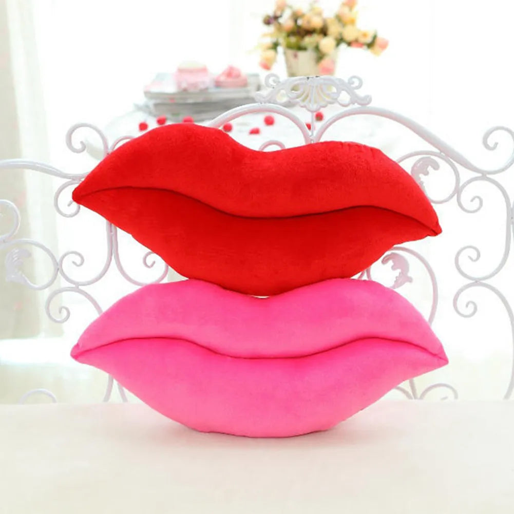 Fashion Soft Plush Lip Shaped Throw Pillow Cushion for Girlfriend Lover Pink Lips 30cm