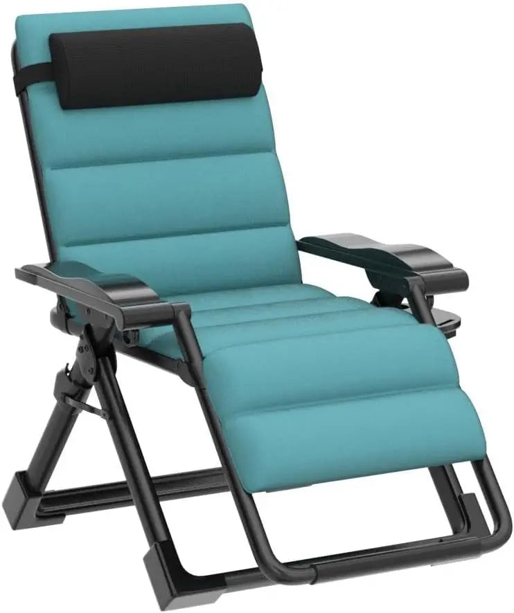 Zero Gravity Chair, Reclining Lounge Chair with Removable Cushion & Tray for Indoor and Outdoor, Patio Recliner Folding Reclinin