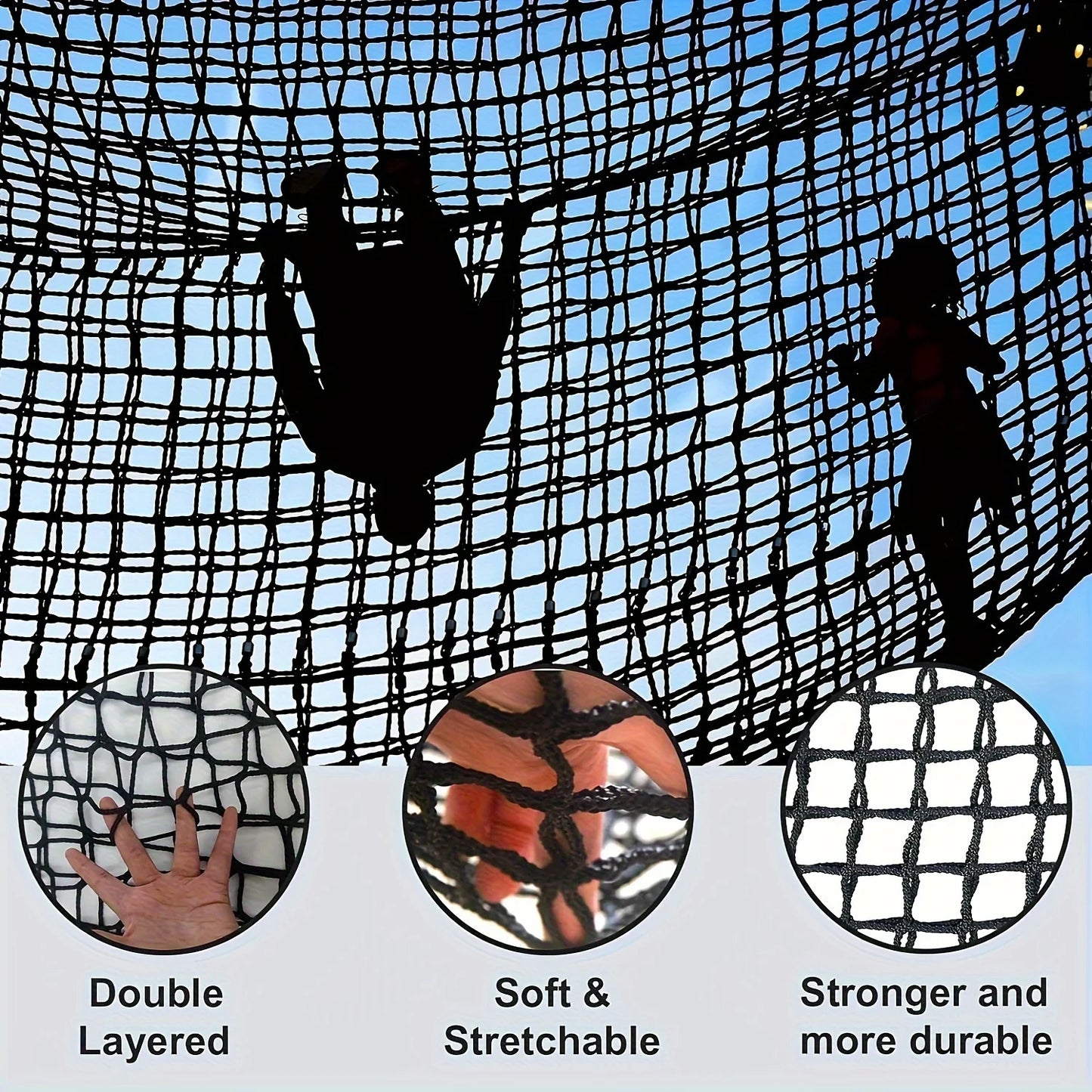 Safety Net, Climbing Cargo Net, Playground Safety Net, Back Yard net, Treehouse Accessories Outdoor Equipment Set Double Layers