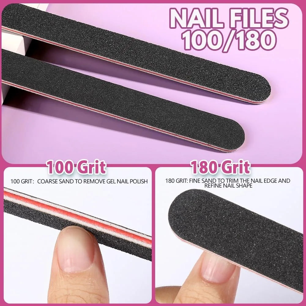 Nail File and Buffer Set 8 Colorful Blocks 100 180 Grit