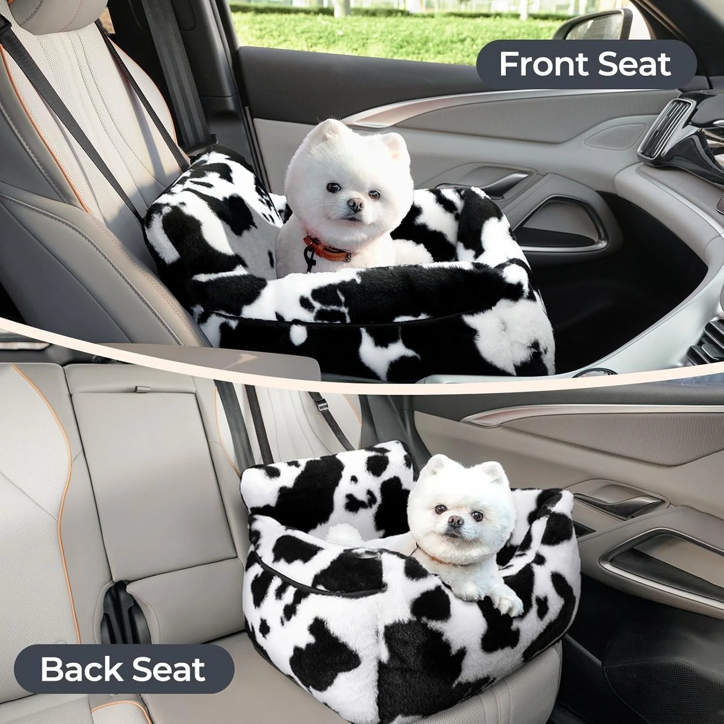 Dog Car Seat for Small Dogs Detachable and Washable Cat Car Seats Under 25 Pounds Soft Pet Booster Seats with Storage Pockets