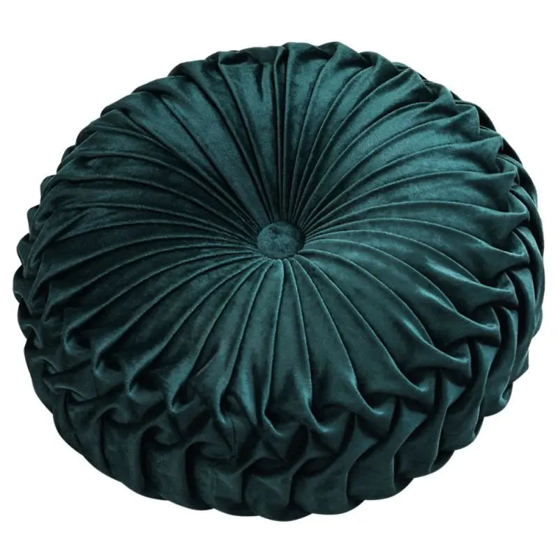 38cm Round Pleated Throw Pillow Soft Velvet Cushion Floor Pillows for Living Room Chair Couch Sofa Decorative Pillows For Bed