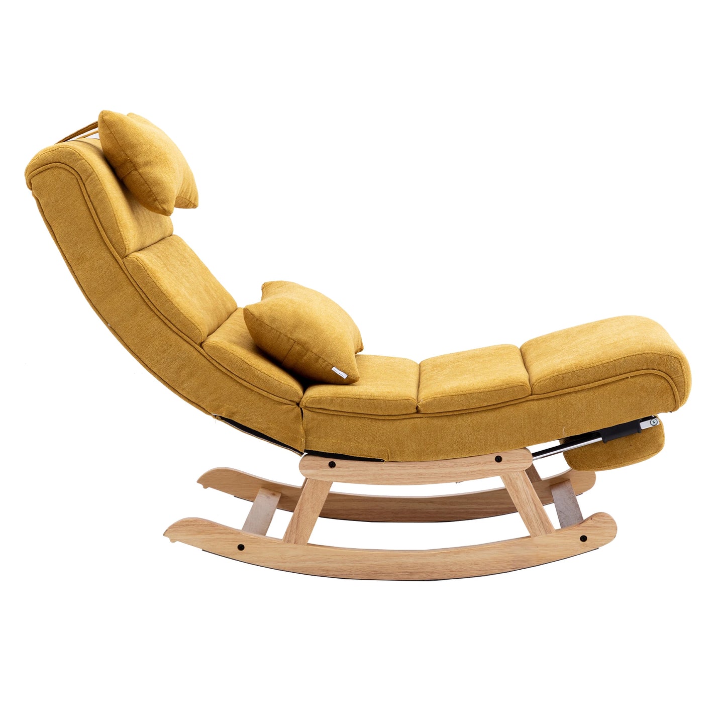 Yellow Upholstered Rocking Chair For Living Room Office