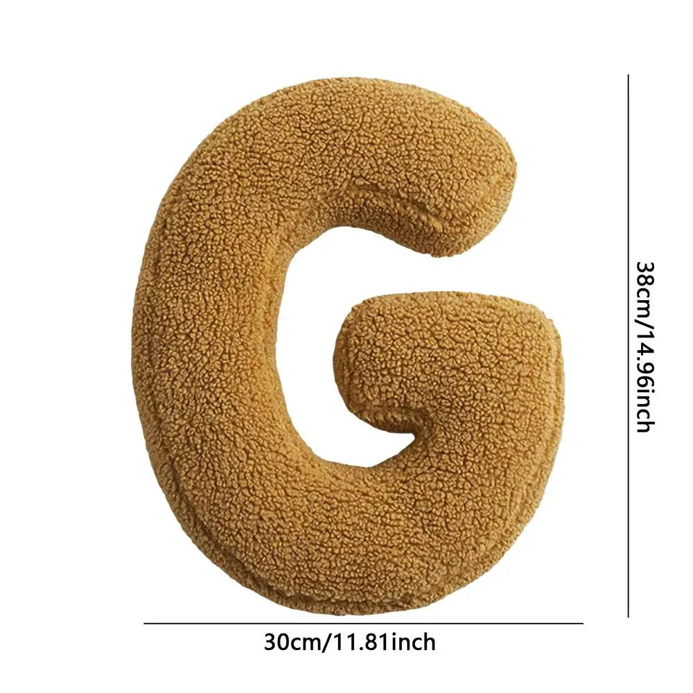 Soft Initial Throw Cushion Plush English Alphabet Cushion Decorative English Letters Pillow A to Z Initial Letter Pillow