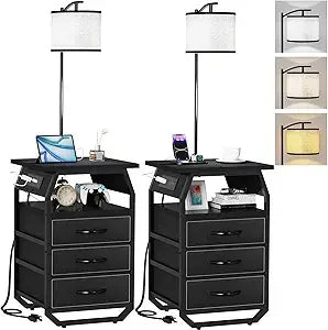 Floor Lamp With Table Set Of 2 End Tables With Lamps