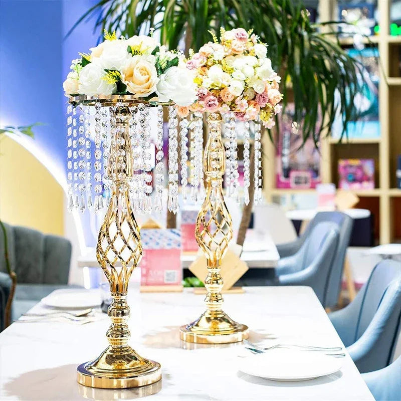 Gold Metal Flower Vase Centerpiece For Wedding Venue Decor