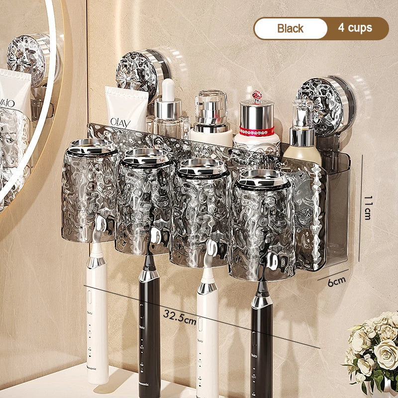 Glacier Pattern Wall Mounted Suction Cup Toothbrush Holder