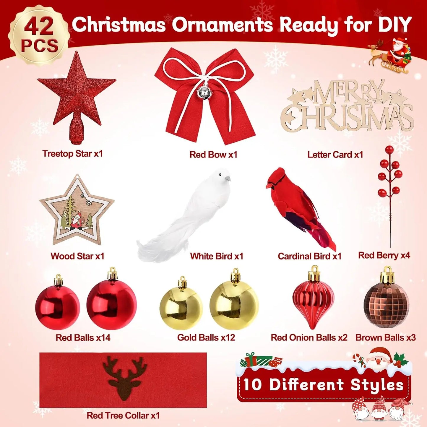 2 Ft Mini Christmas Tree With 30 LED Lights Flocked Tabletop Decor