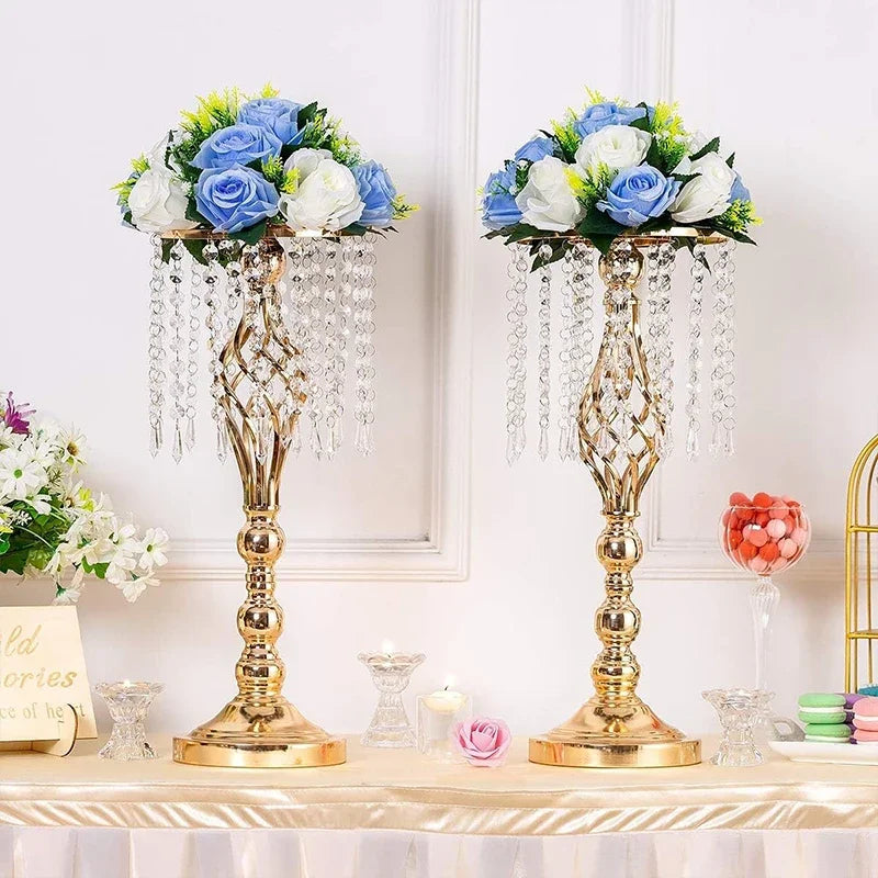 Gold Metal Flower Vase Centerpiece For Weddings And Dining