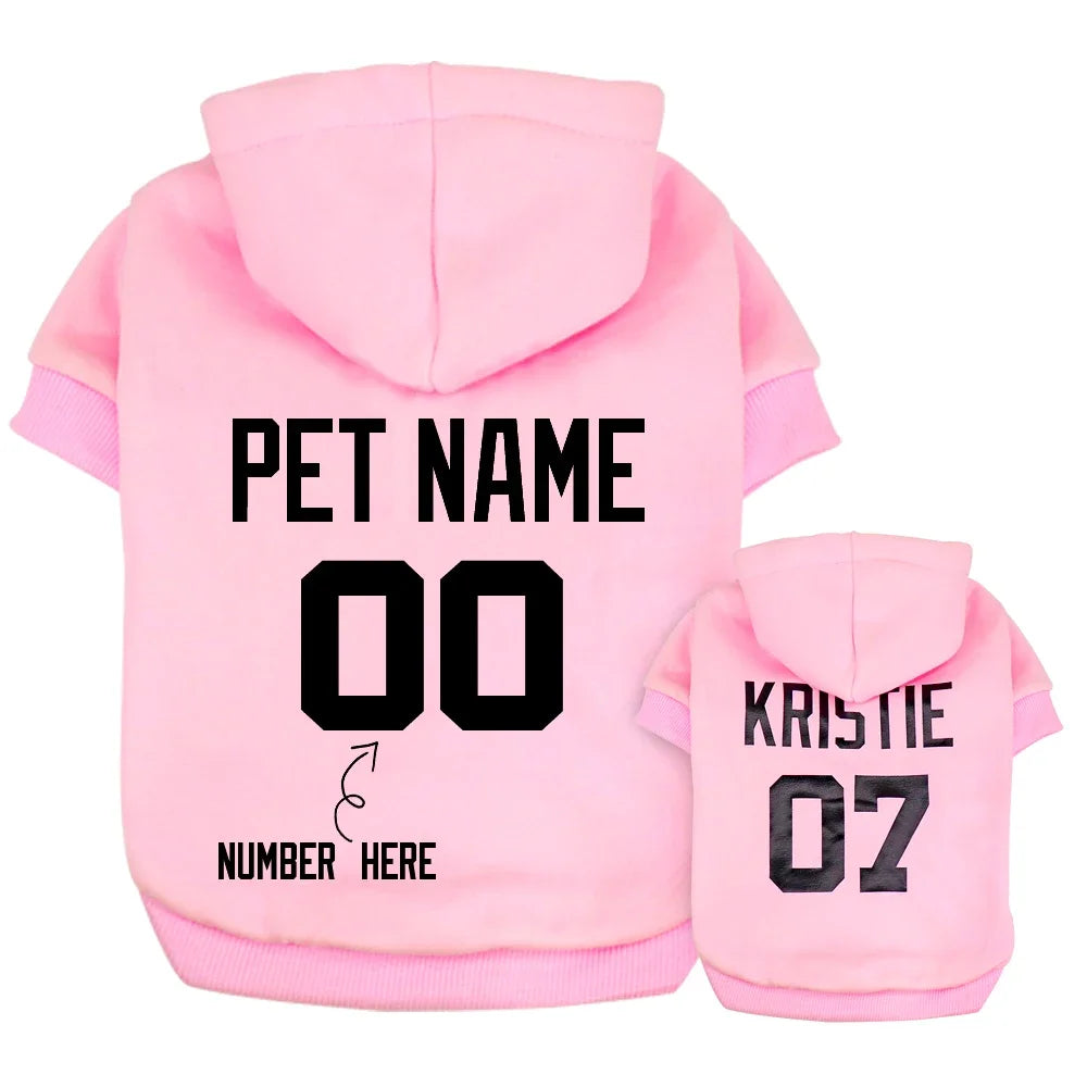 Custom Dog Hoodies Personalized Pet Name Clothing For Sizes